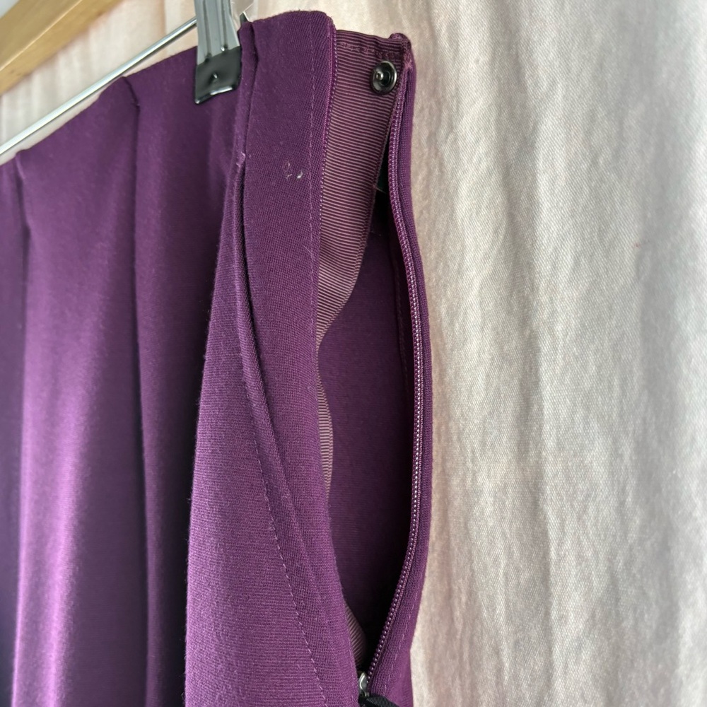 Serenity Double Knit Pencil Skirt in Mulberry(wine) Color 10 - Picture 6 of 9